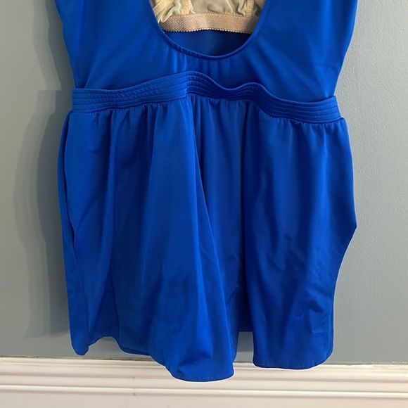 Lands End Women’s size 18 Cobalt Blue one piece shorts bathing suit - Picture 7 of 10